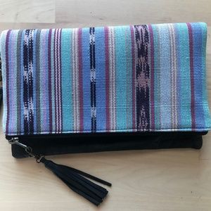 BRAND NEW Nena & Co. Ooak Collection Fold-Over Clutch w/ tassel and wrist strap